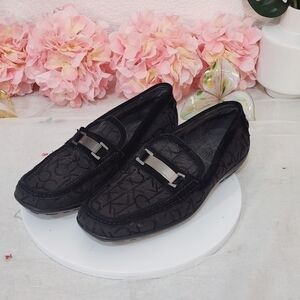 Calvin Klein Merek Driving Loafers Black CK Logo Size: 8